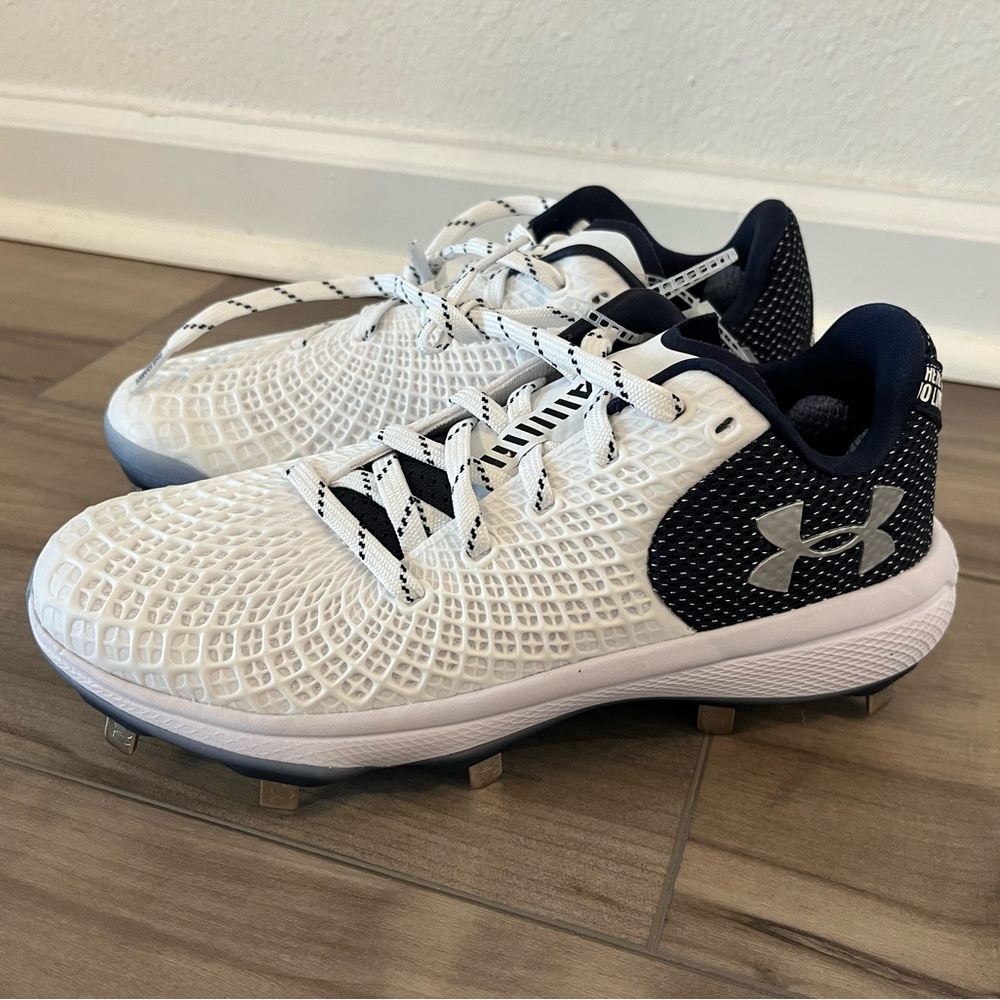 Under Armour Women's Glyde 2.0 MT TPU Softball Cleats White/Navy - Size 6.5